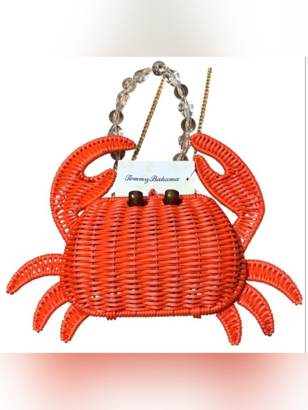 Tommy Bahama Red Crab Wicker Woven Crossbody Bag - Picture 4 of 8